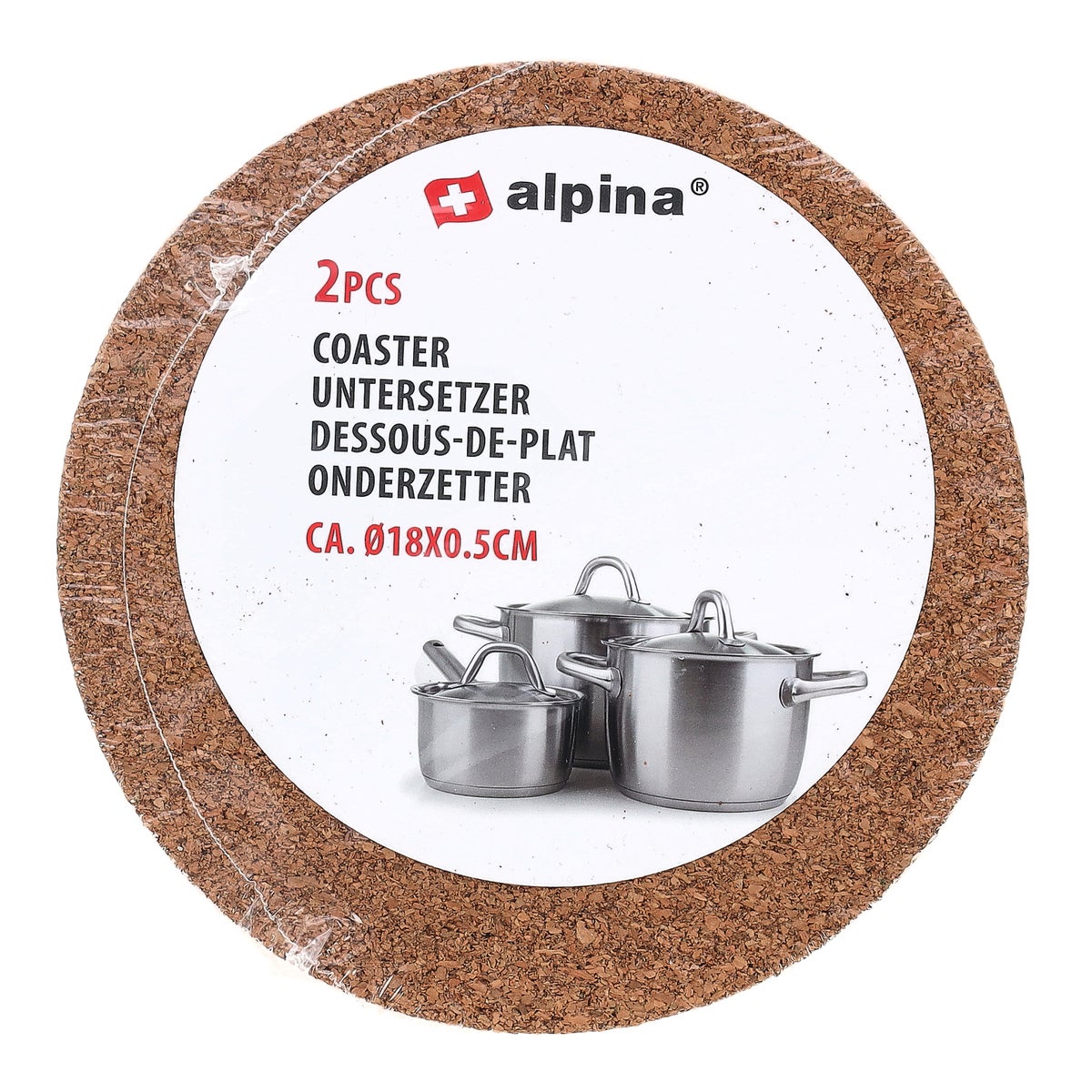 Onderzetter kurk 18 cm 2 stuks Onderzetter kurk 18 cm 2 stuks