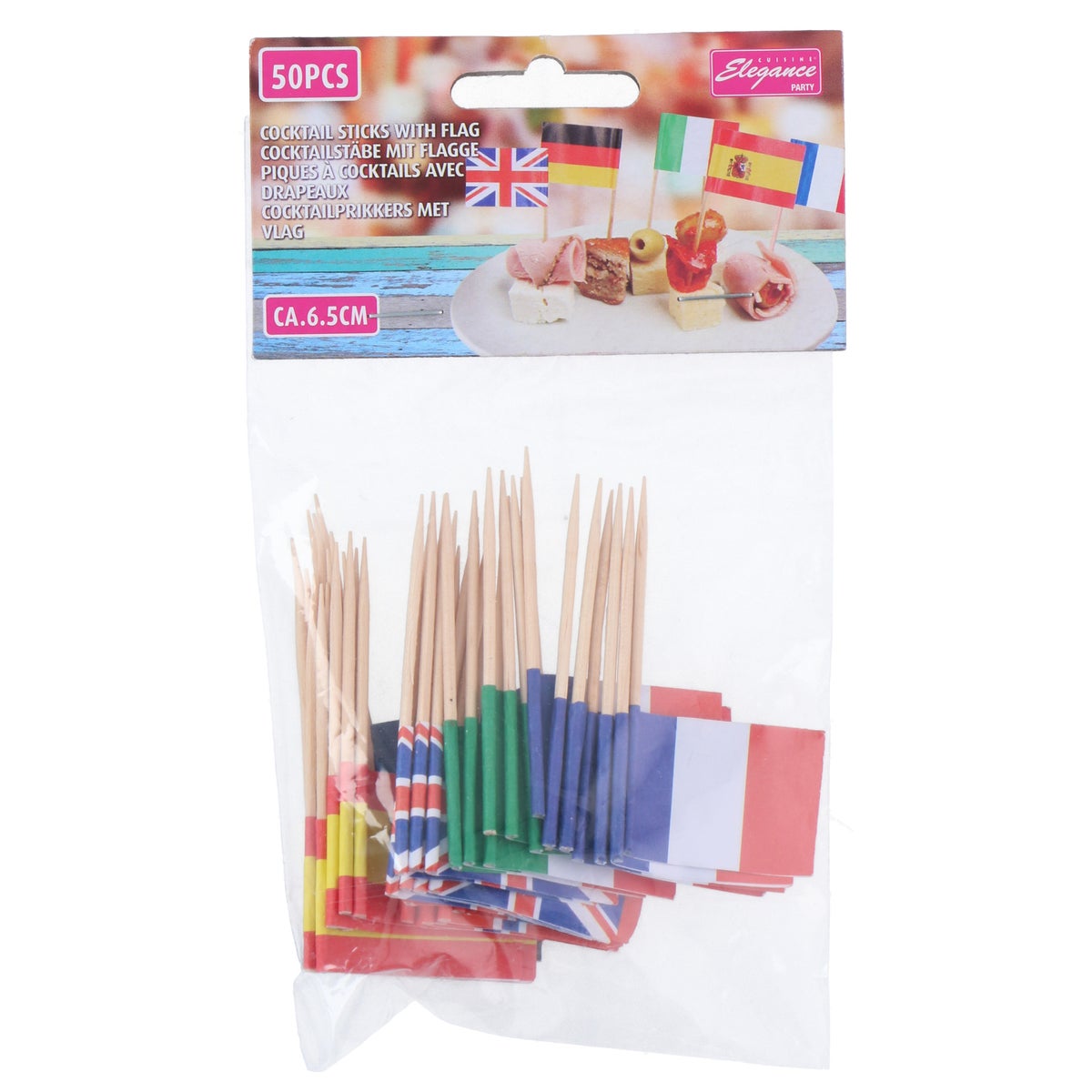 Cocktailprikkers met vlag 6,5 cm Cuisine Elegance Cocktailprikkers met vlag 6,5 cm Cuisine Elegance