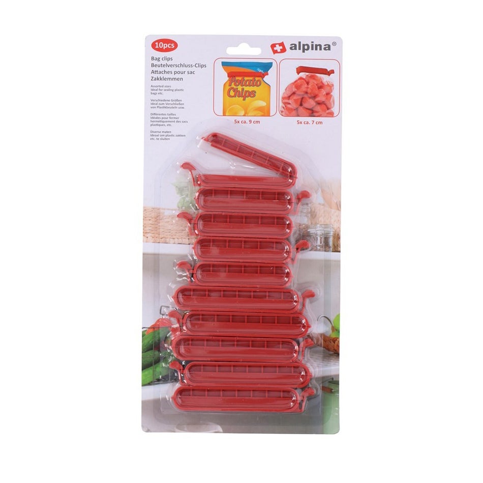 Zak afsluitclip rood 10 stuks Alpina Zak afsluitclip rood 10 stuks Alpina