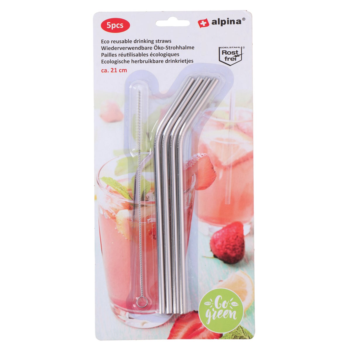 Rietjes chrome 4st. met borstel Alpina Rietjes chrome 4st. met borstel Alpina