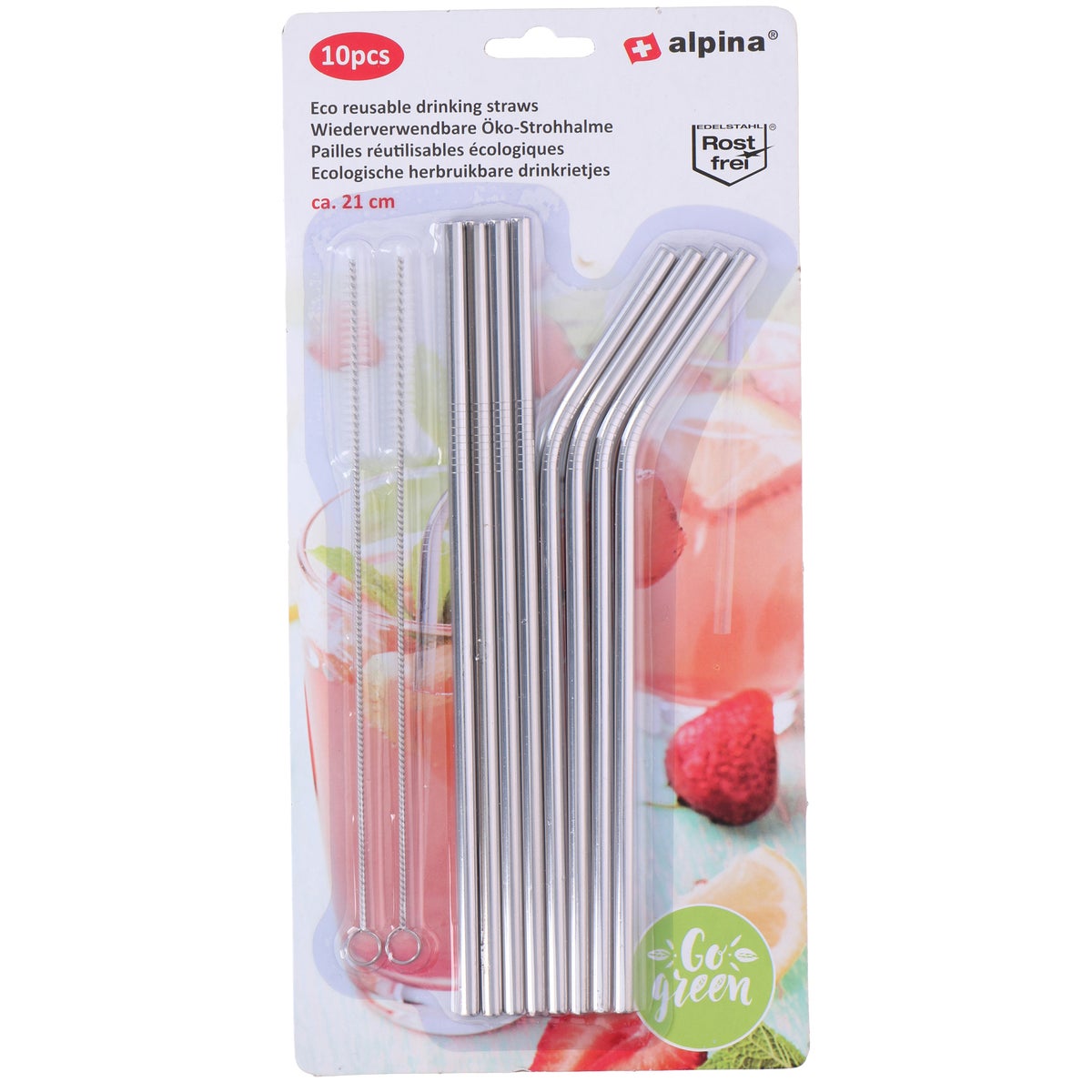 Rietjes chrome 8 stuks en borstel Alpina Rietjes chrome 8 stuks en borstel Alpina