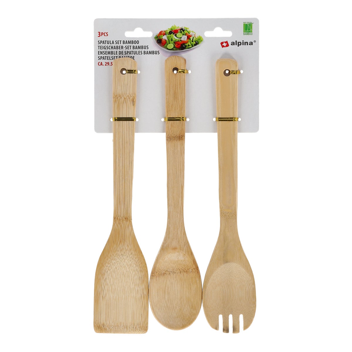 Spatelset 3 stuks 29,5 cm bamboe Spatelset 3 stuks 29,5 cm bamboe