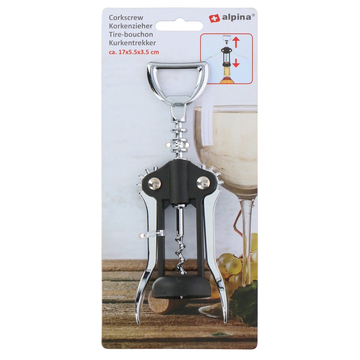 Kurkentrekker 17 x 5,5 x 3,5 cm Alpina Kurkentrekker 17 x 5,5 x 3,5 cm Alpina