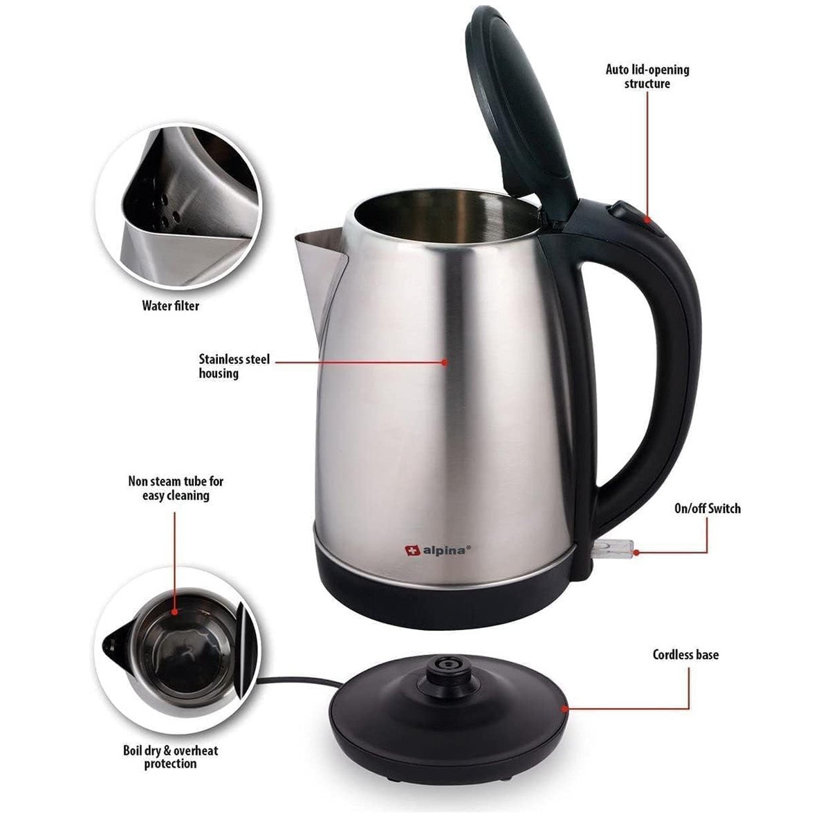 Waterkoker 1,7 L 1850-2200W Alpina Waterkoker 1,7 L 1850-2200W Alpina