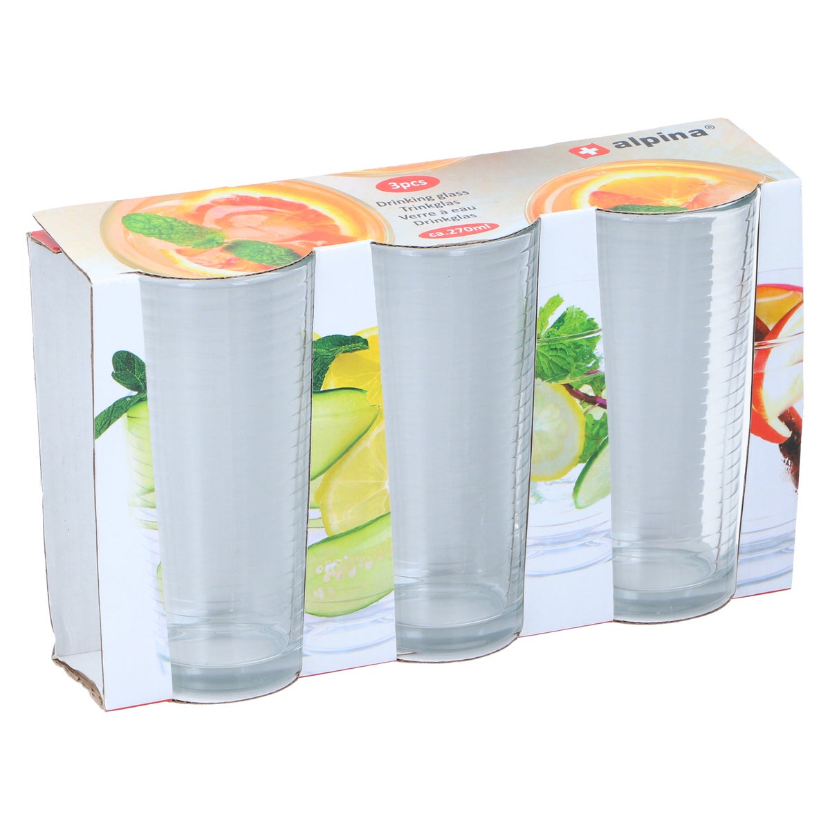 Drinkglazen 270 ml 3 stuks Drinkglazen 270 ml 3 stuks