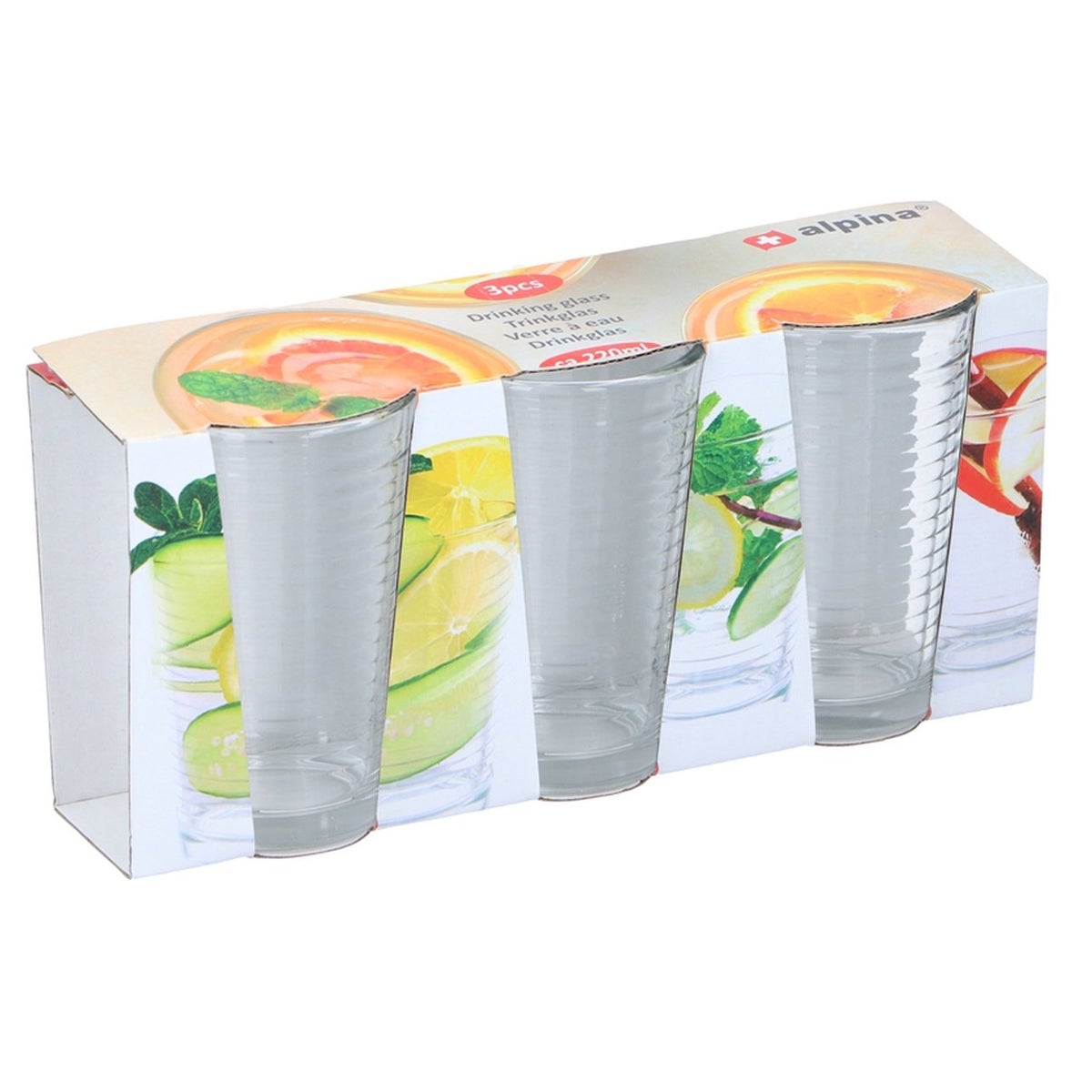 Drinkglas 220 ml 3 stuks Drinkglas 220 ml 3 stuks