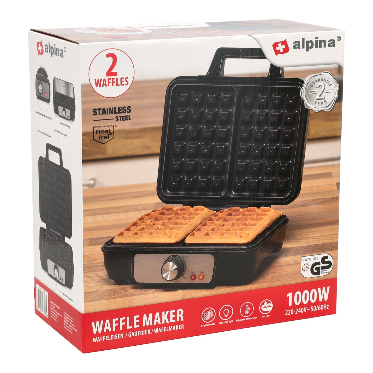 Wafelijzer 1000W Alpina Wafelijzer 1000W Alpina