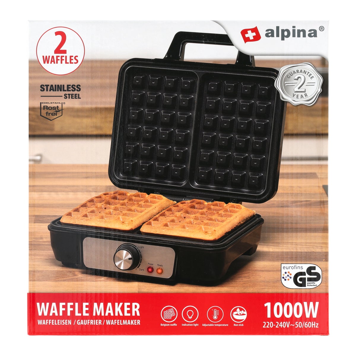 Wafelijzer 1000W Alpina Wafelijzer 1000W Alpina
