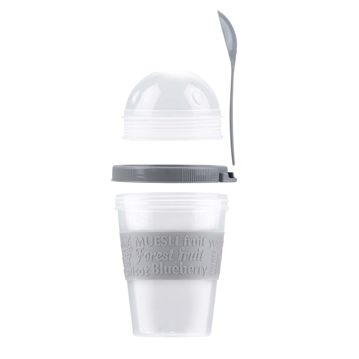 Beker yoghurt met lepel 500 ml assorti Alpina Beker yoghurt met lepel 500 ml assorti Alpina