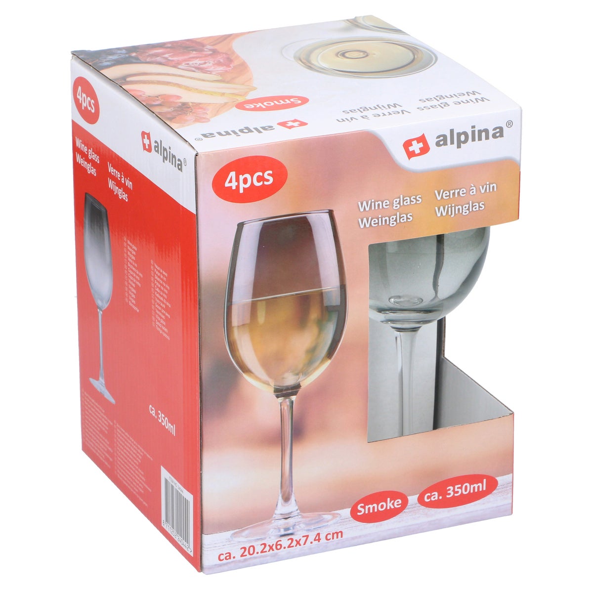 Wijnglas smoke 350ml 4st Wijnglas smoke 350ml 4st