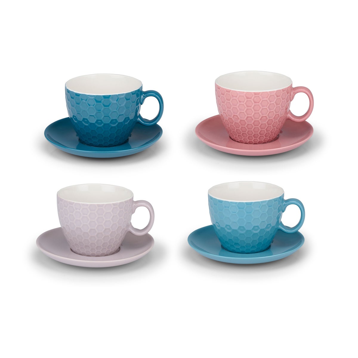 Kop en schotelset cappuccino 8-delig assorti Alpina Kop en schotelset cappuccino 8-delig assorti Alpina