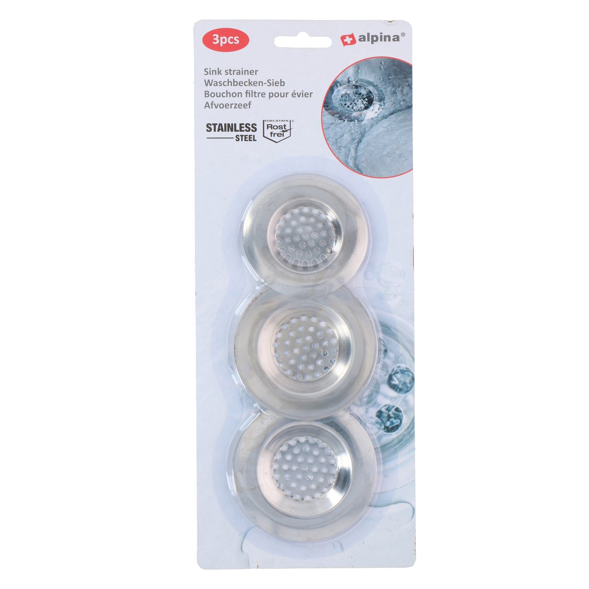 Gootsteenzeef 2 x 8 cm en 1 x 7 cm Alpina Gootsteenzeef 2 x 8 cm en 1 x 7 cm Alpina