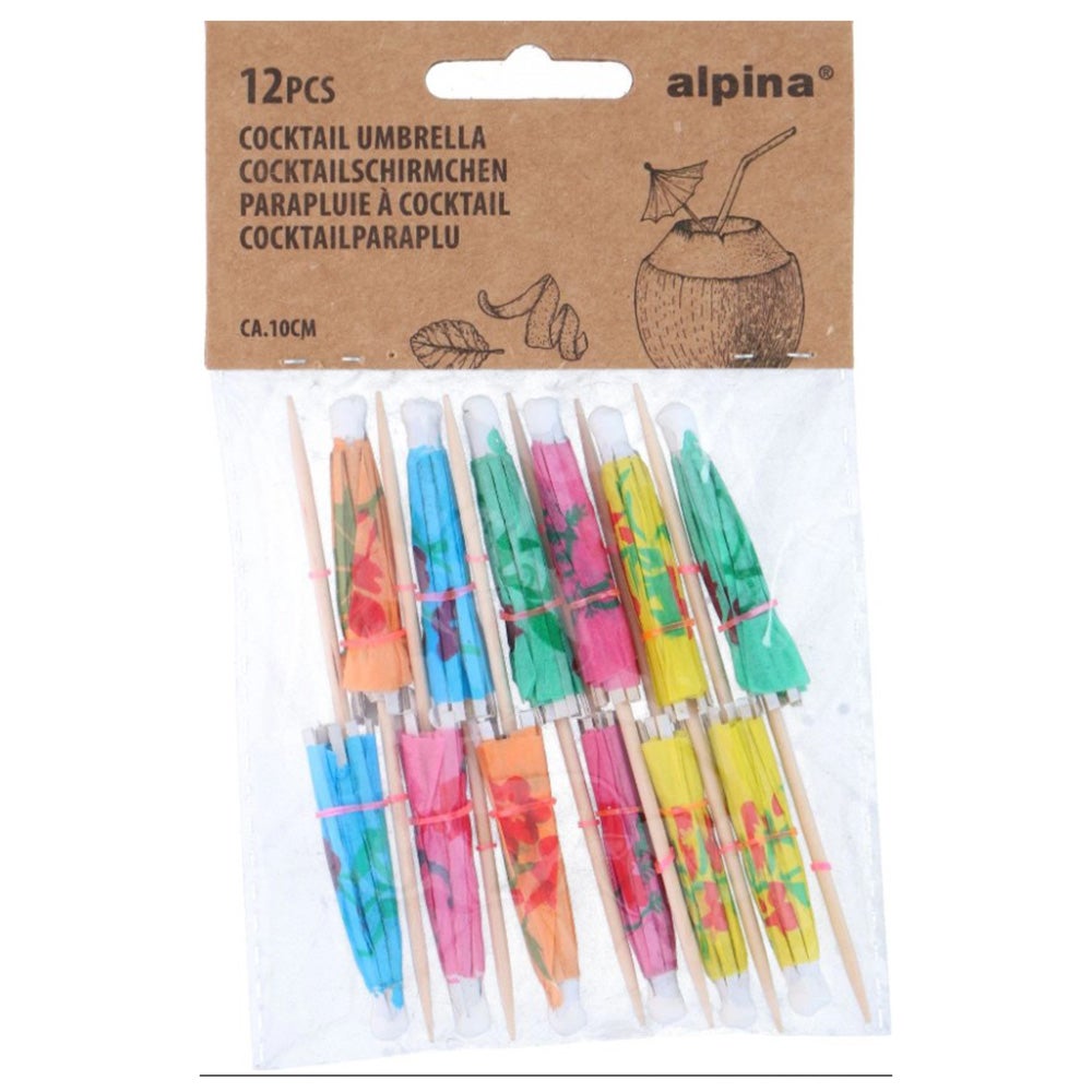 Cocktailprikker paraplu 12st. Alpina Cocktailprikker paraplu 12st. Alpina