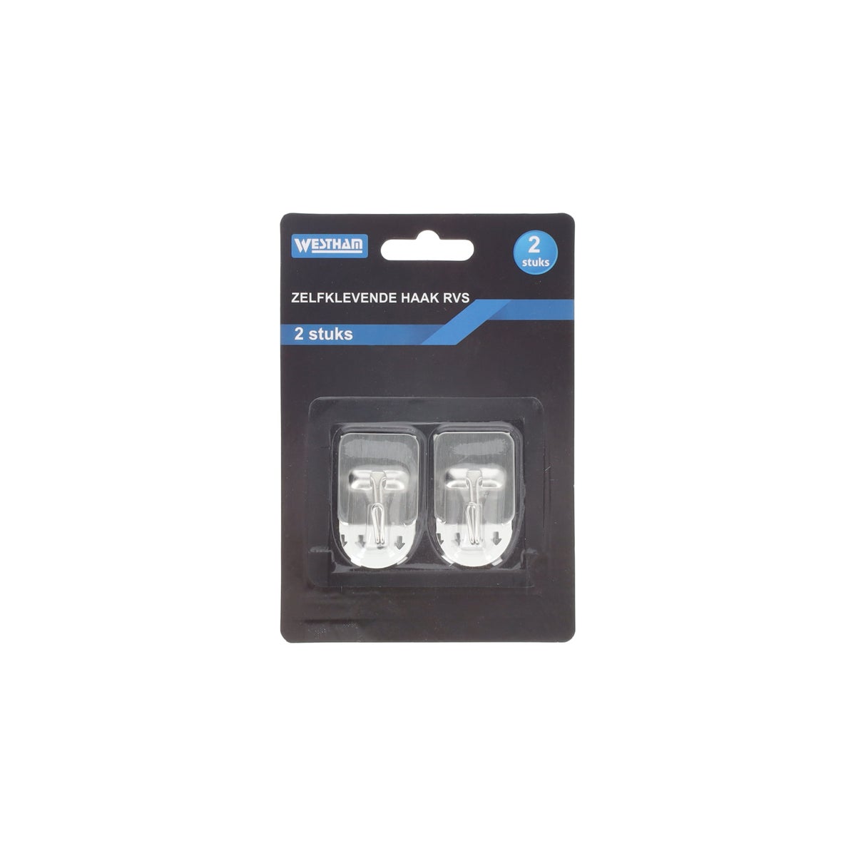 Zelfklevende haak RVS 2 stuks Zelfklevende haak RVS 2 stuks