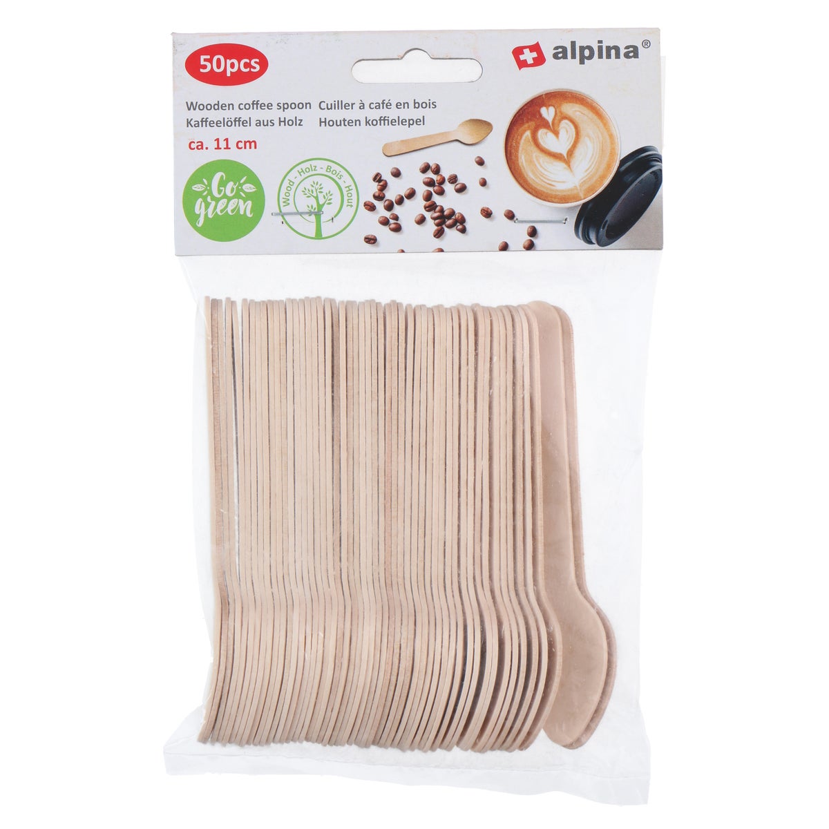 koffielepel hout 11 cm 50 stuks Alpina koffielepel hout 11 cm 50 stuks Alpina