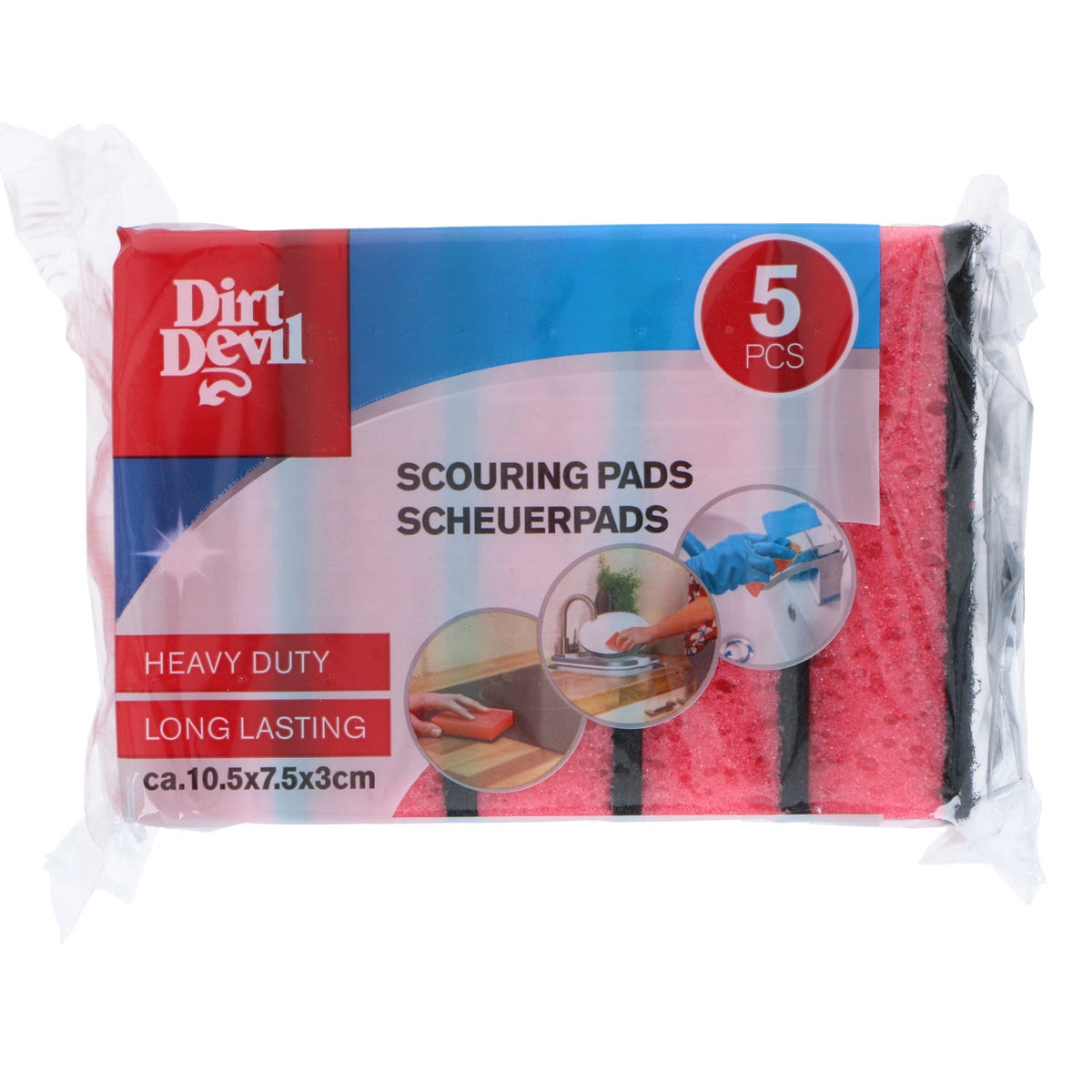 Schuursponsje premium 105x75x30mm 5st Dirt Devil Schuursponsje premium 105x75x30mm 5st Dirt Devil