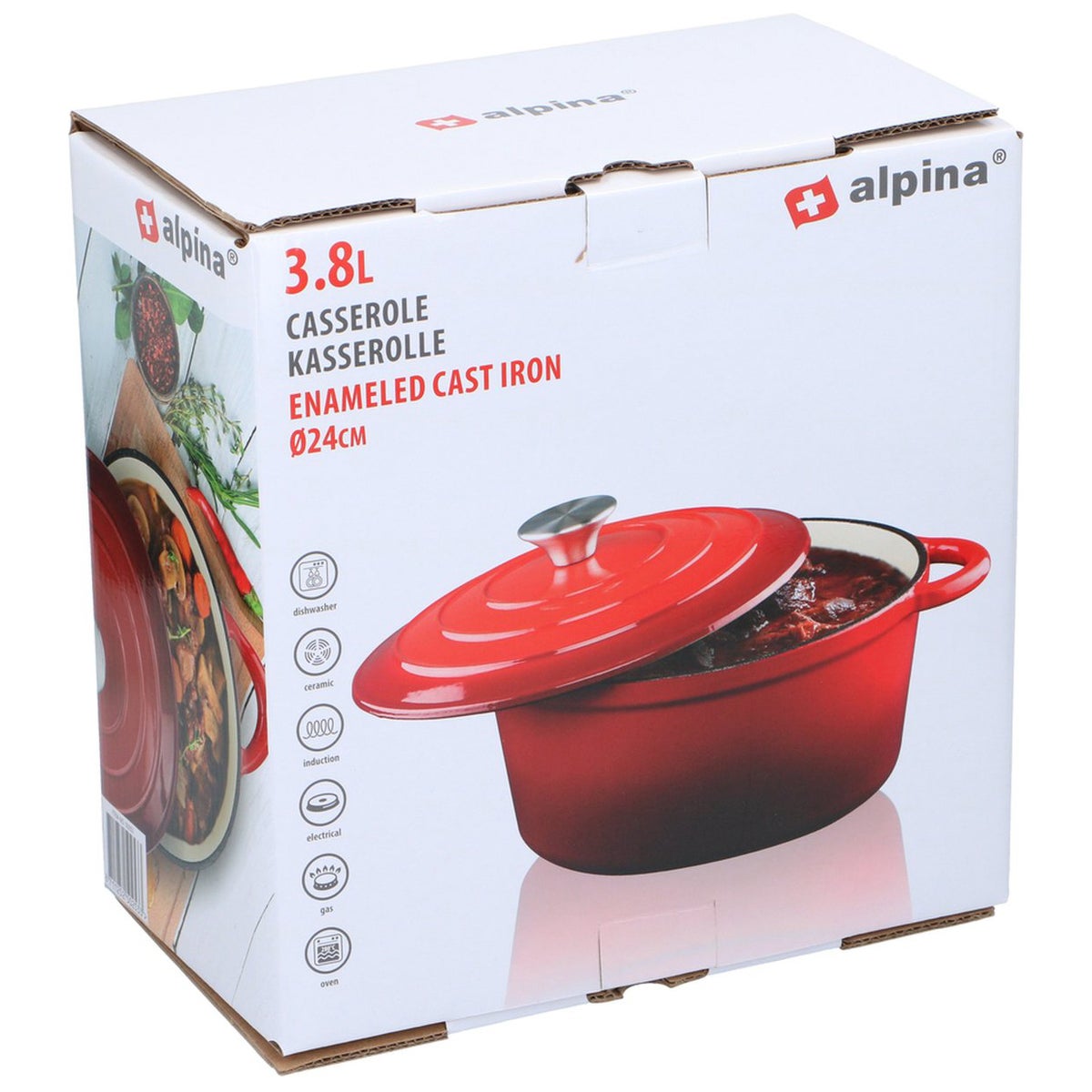 Braadpan gietijzer 24 cm 3,8L Alpina Braadpan gietijzer 24 cm 3,8L Alpina