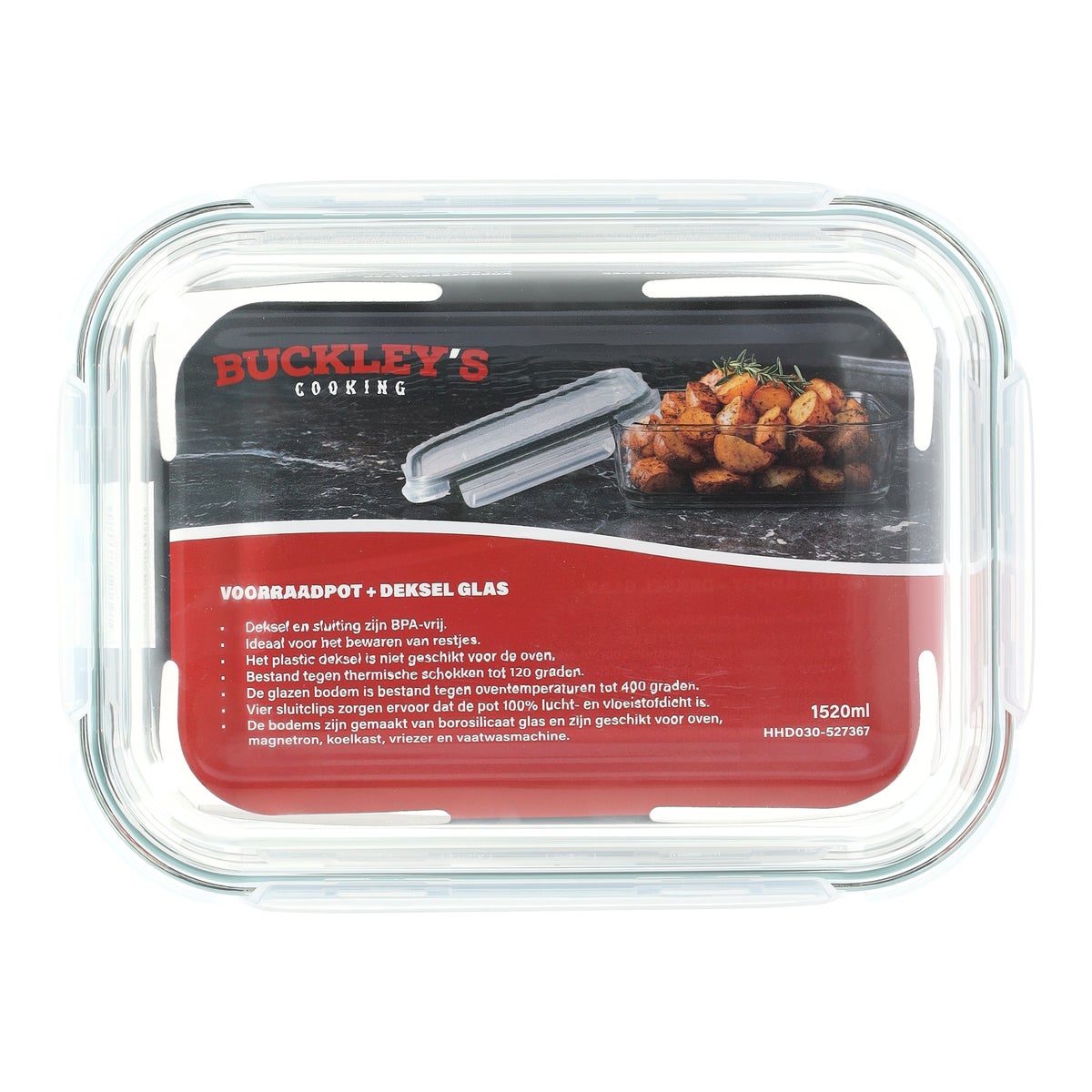 Voorraadpot met deksel glas 1520 ml Voorraadpot met deksel glas 1520 ml