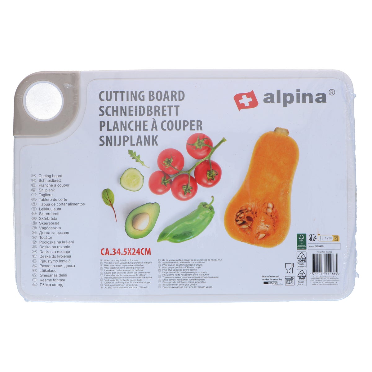 Snijplank L 34,5x23,5x0,5cm assorti Alpina Snijplank L 34,5x23,5x0,5cm assorti Alpina