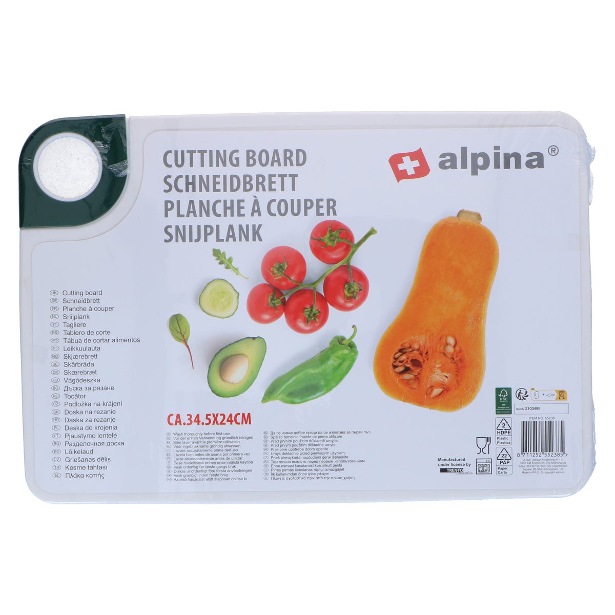 Snijplank L 34,5x23,5x0,5cm assorti Alpina Snijplank L 34,5x23,5x0,5cm assorti Alpina