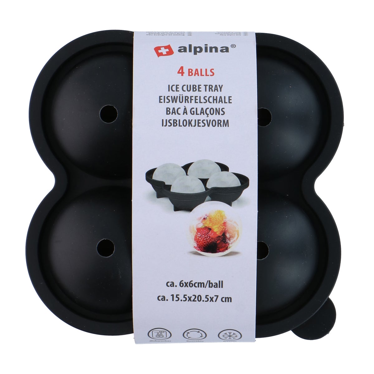 Ijsblokjesvorm 15,5x15,5x6,5cm assorti Alpina Ijsblokjesvorm 15,5x15,5x6,5cm assorti Alpina