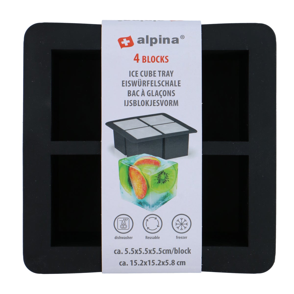 Ijsblokvorm 4 x 5,5 cm Alpina Ijsblokvorm 4 x 5,5 cm Alpina