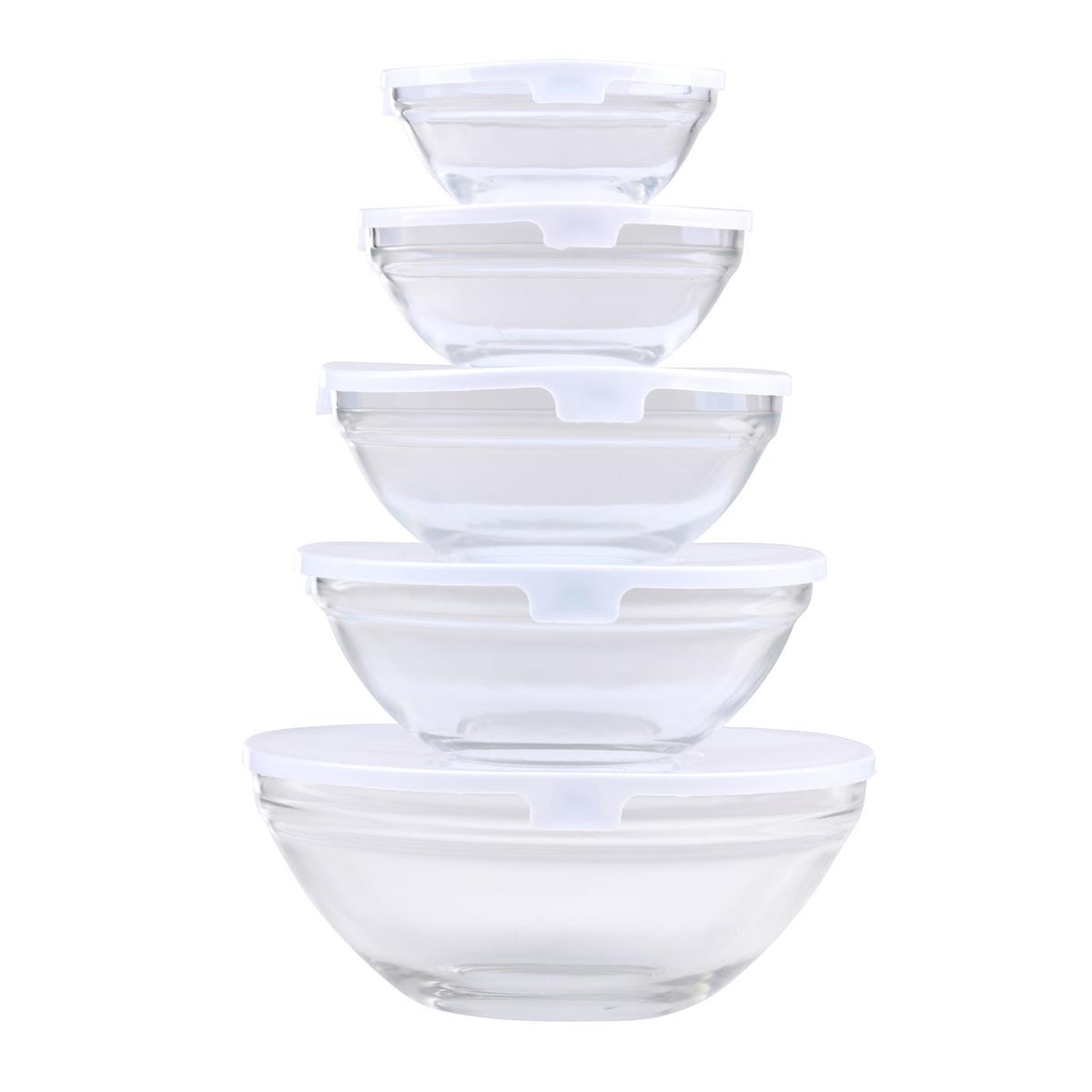 Kommenset glas 10st. met deksel Alpina Kommenset glas 10st. met deksel Alpina