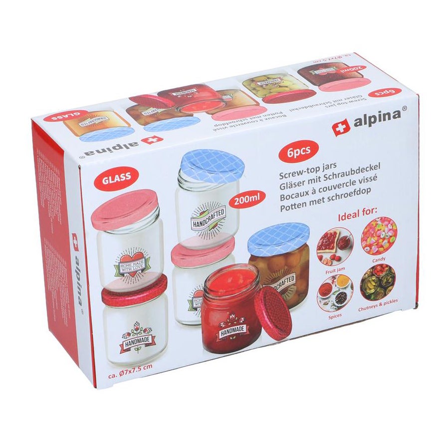 Pot+schroefdop 6st assorti Alpina Pot+schroefdop 6st assorti Alpina