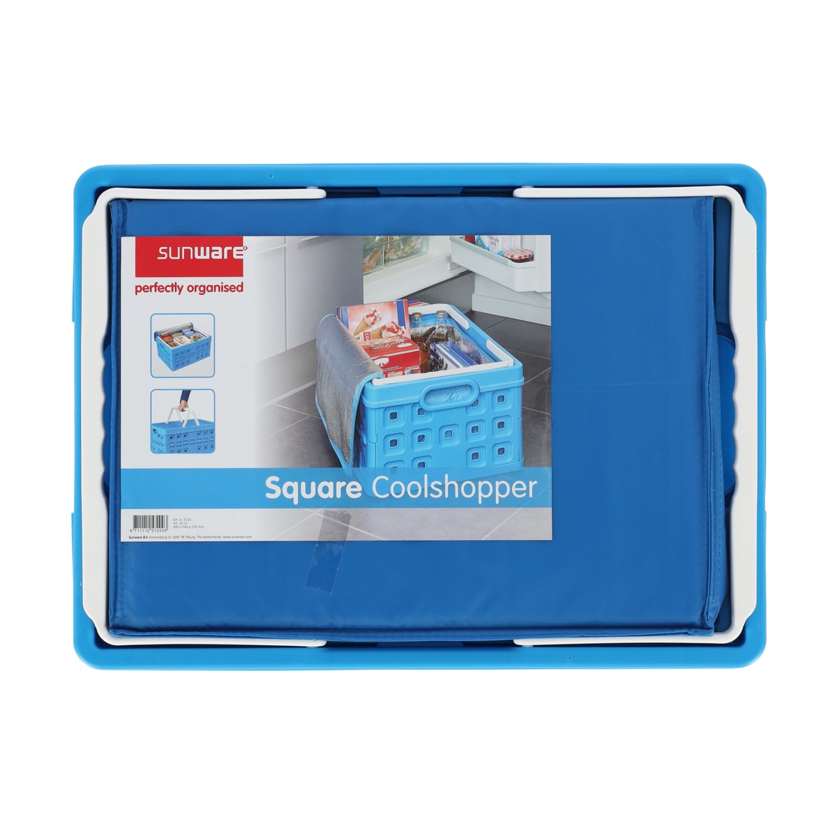 Square vouwkrat 32L blauw+koeltas Square vouwkrat 32L blauw+koeltas
