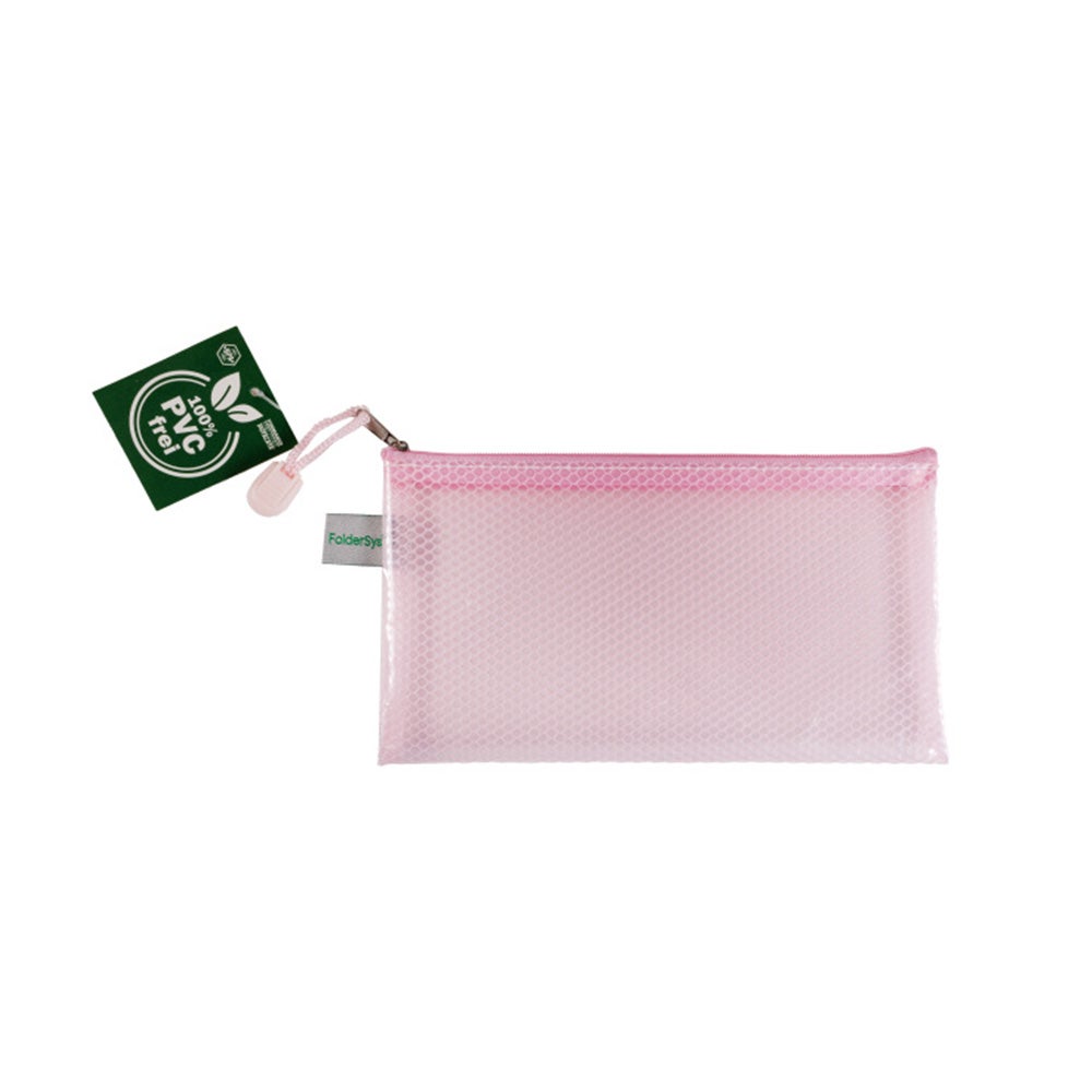 Opbergtas 12 x 22 cm met rits pastelroze Opbergtas 12 x 22 cm met rits pastelroze