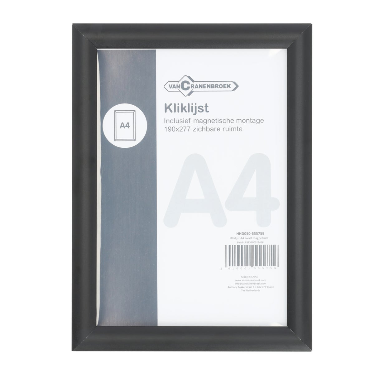 Kliklijst A4 zwart magnetisch Kliklijst A4 zwart magnetisch