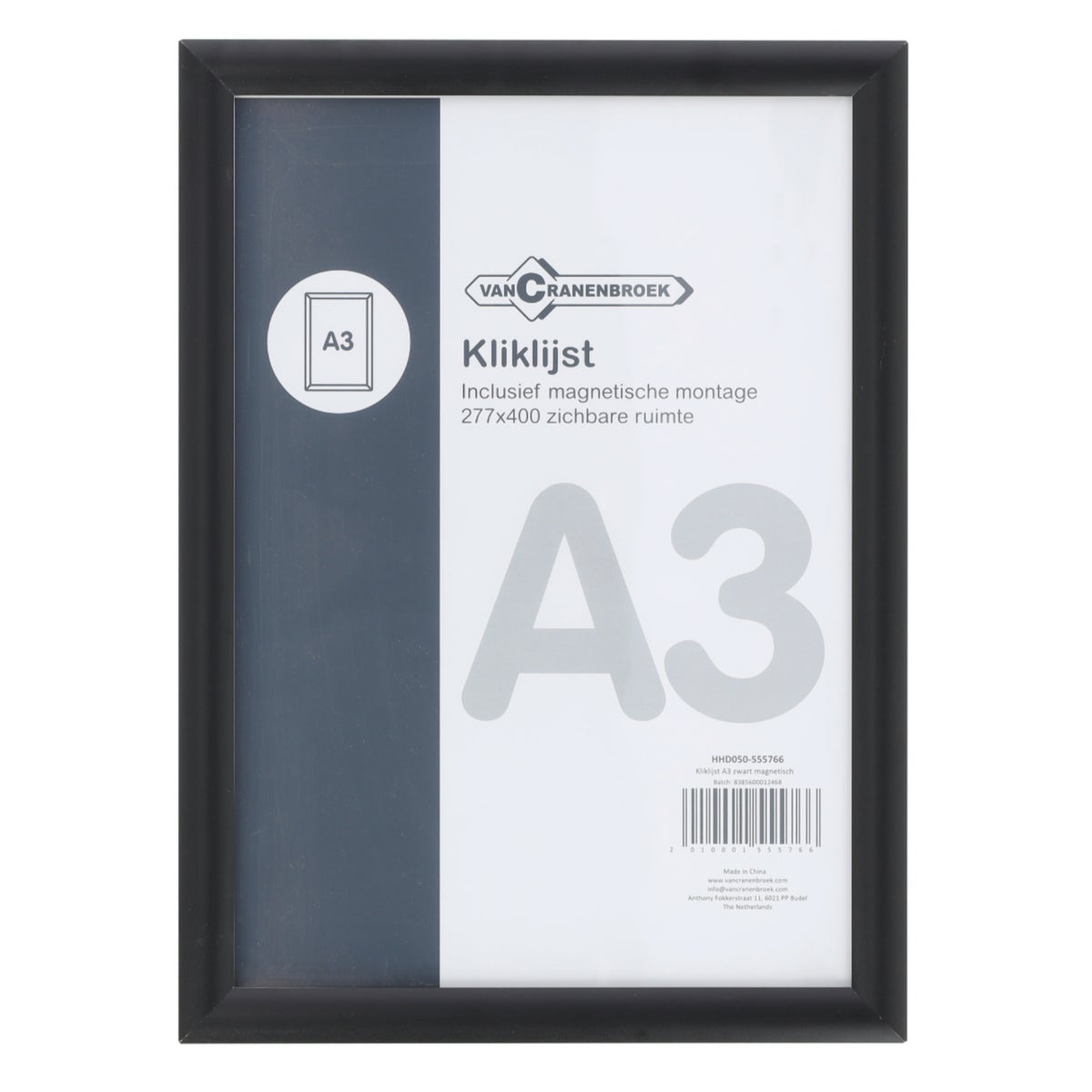 Kliklijst A3 zwart magnetisch Kliklijst A3 zwart magnetisch
