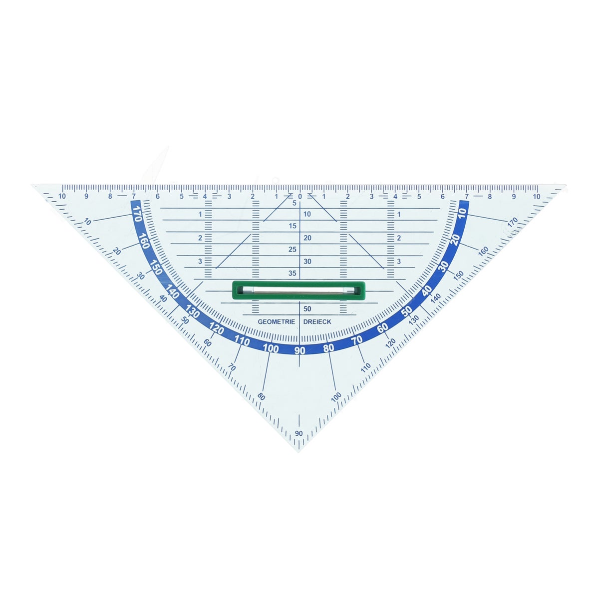 Geodriehoek 21 cm met handvat Geodriehoek 21 cm met handvat