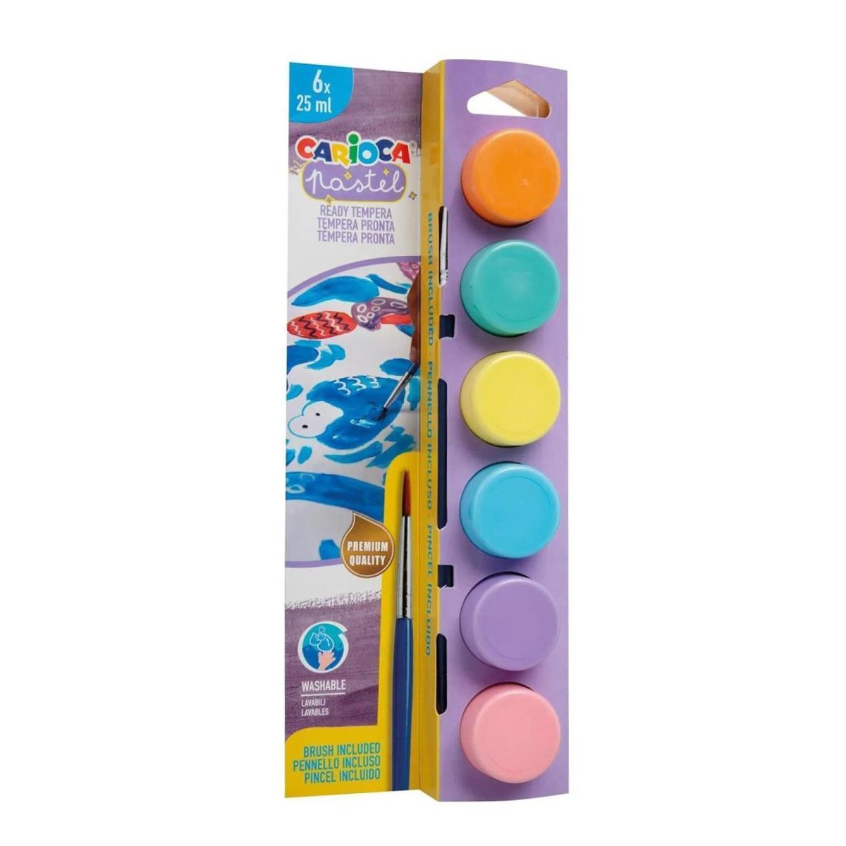 Plakkaatverf Carioca 6 stuks pastel Plakkaatverf Carioca 6 stuks pastel