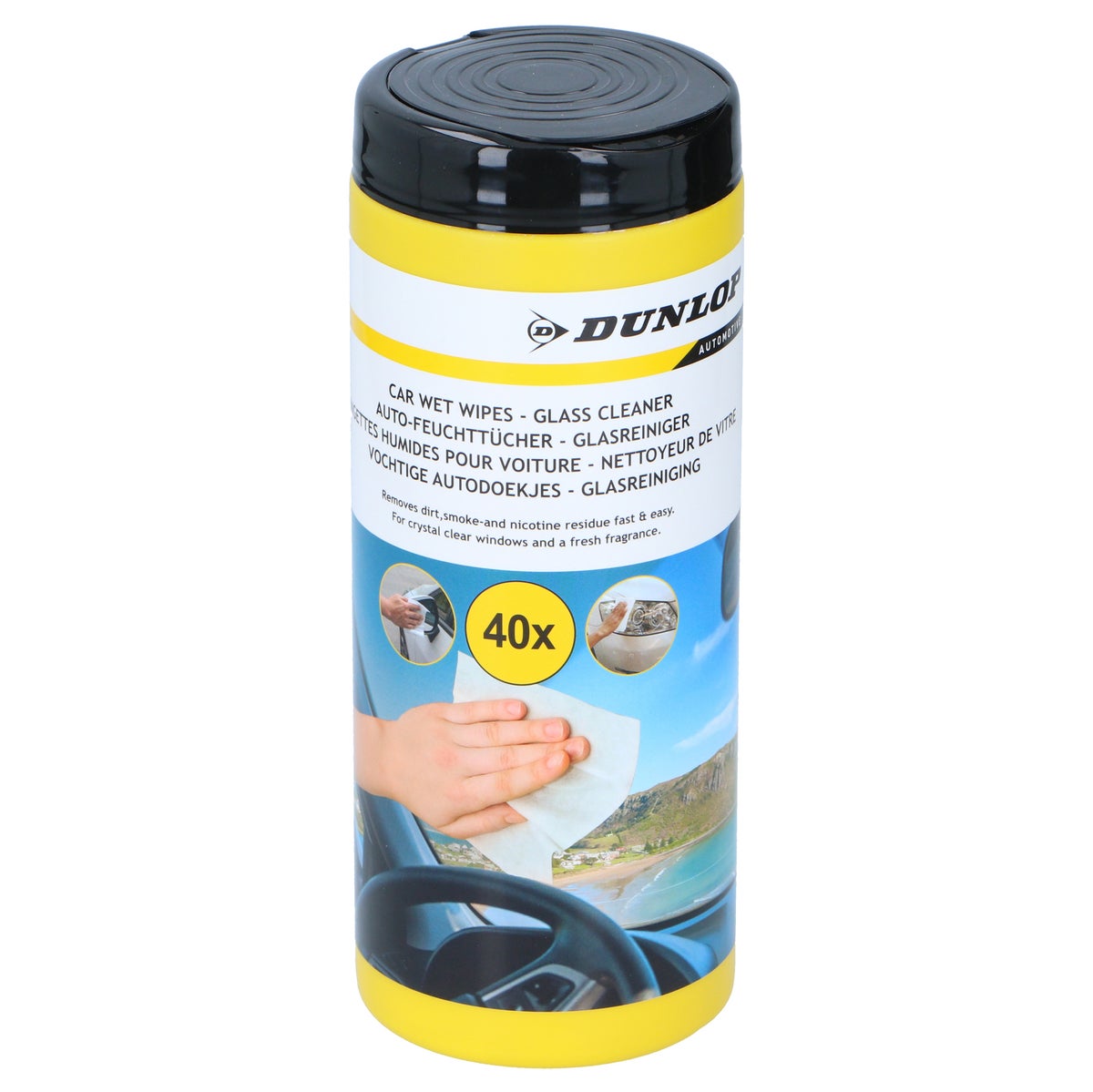 Glasreinigingsdoekjes lemon 40st Dunlop Glasreinigingsdoekjes lemon 40st Dunlop