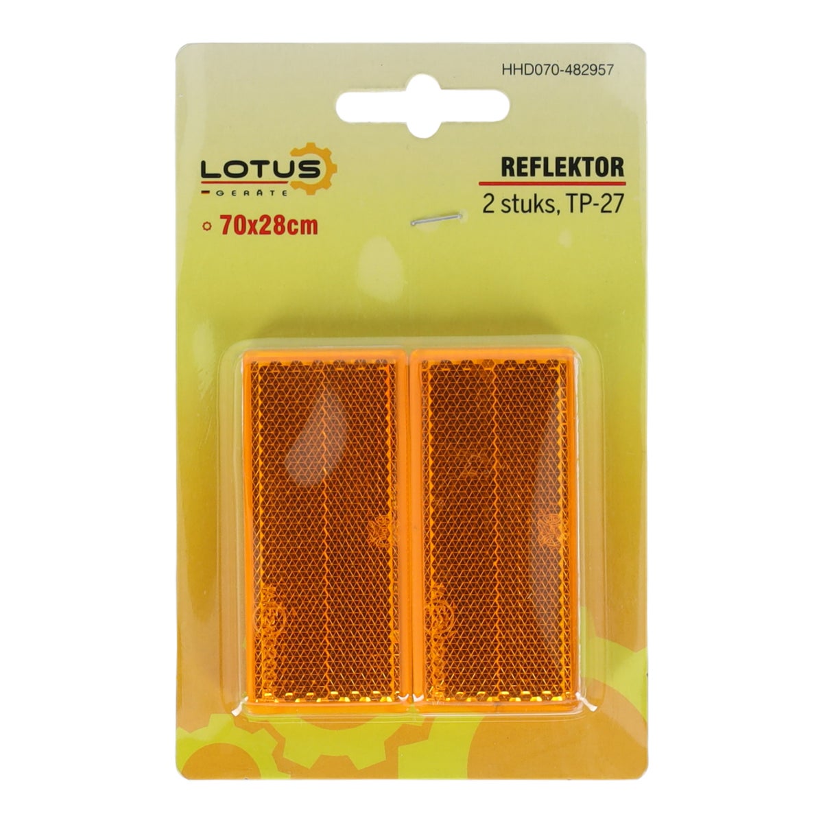 Reflektor RH 70x28mm oranje 2st TP-027 Reflektor RH 70x28mm oranje 2st TP-027