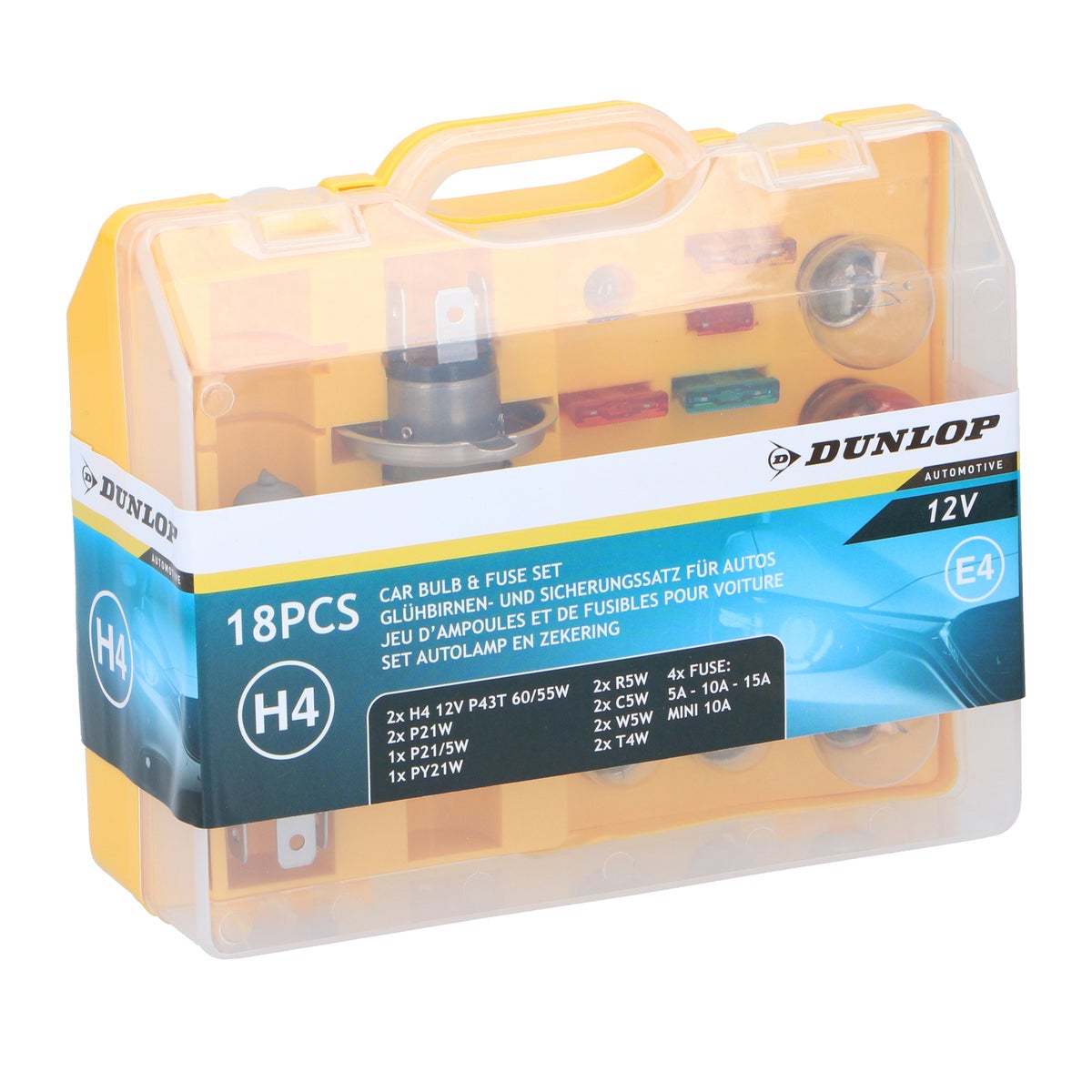 Lampenset 18-delig H4 12V/60/5 Dunlop Lampenset 18-delig H4 12V/60/5 Dunlop