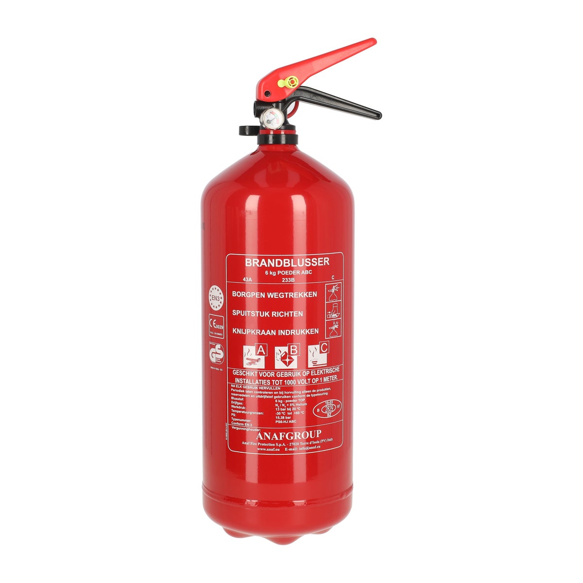 Brandblusser poeder ABC NL 6 kg Anaf Brandblusser poeder ABC NL 6 kg Anaf