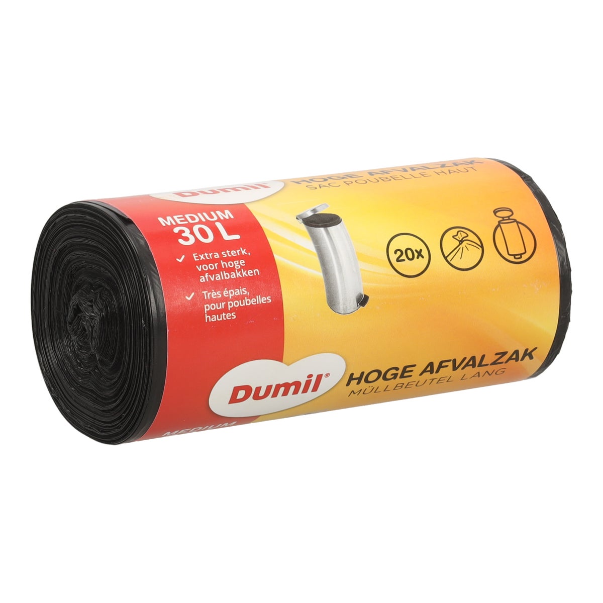 Hoge afvalzak medium 30L 20st Dumil Hoge afvalzak medium 30L 20st Dumil