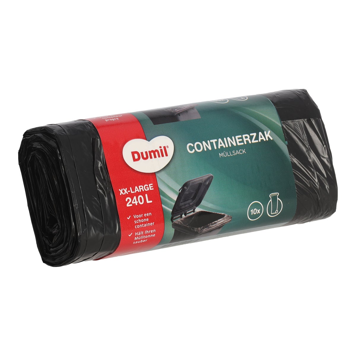 Containerzak 240L zwart 10st Dumil Containerzak 240L zwart 10st Dumil