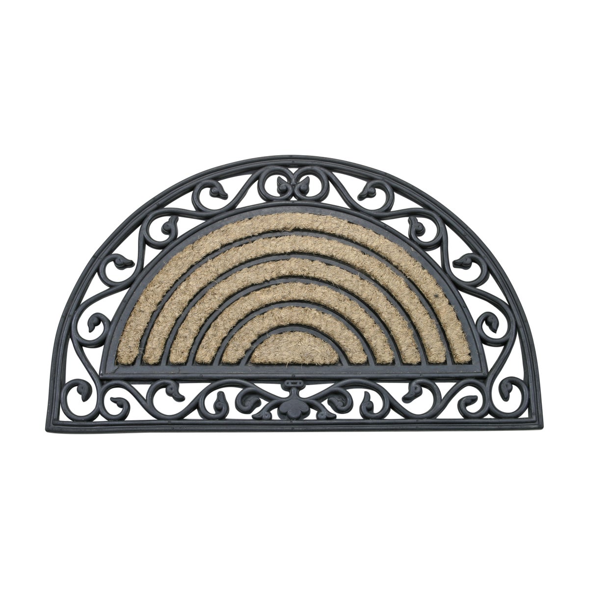 Deurmat rubber-kokos halfrond 45x75cm Deurmat rubber-kokos halfrond 45x75cm