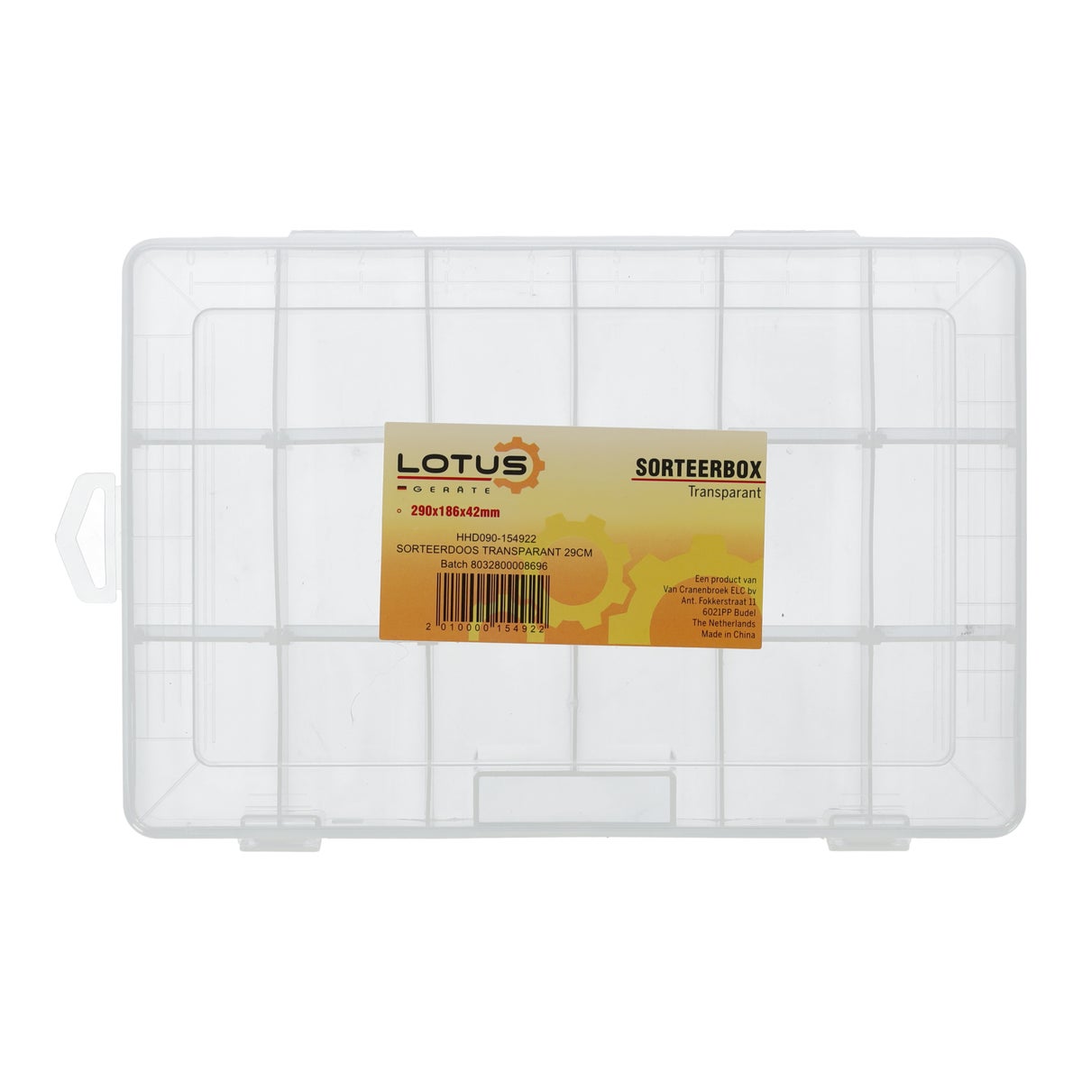 Sorteerdoos transparant 29 cm Sorteerdoos transparant 29 cm