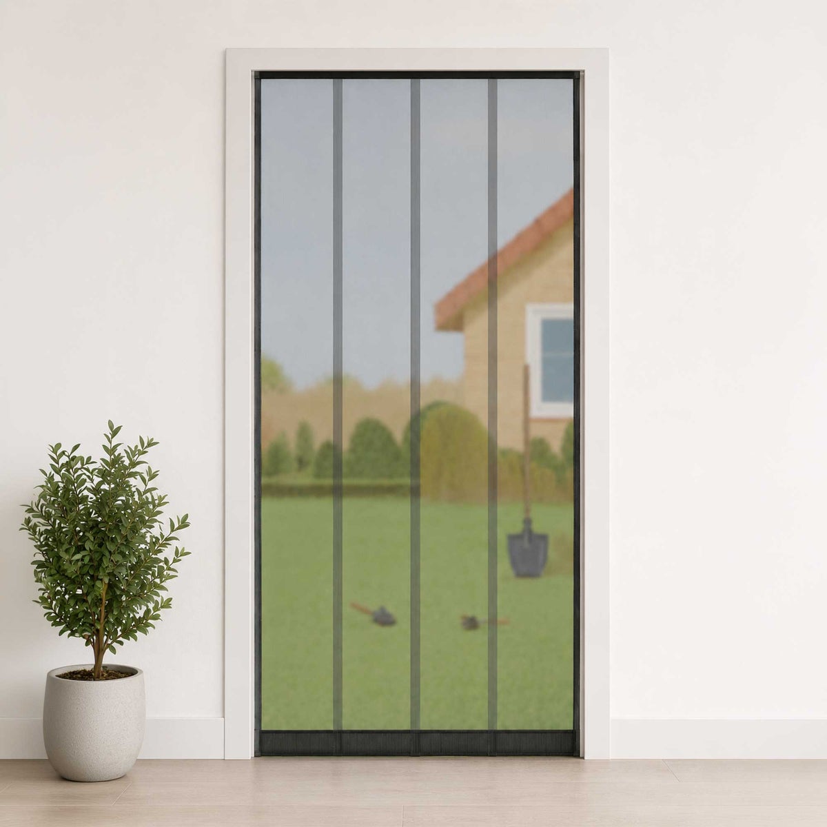 Horrengaas deur 1 x 2,35 m zwart Horrengaas deur 1 x 2,35 m zwart