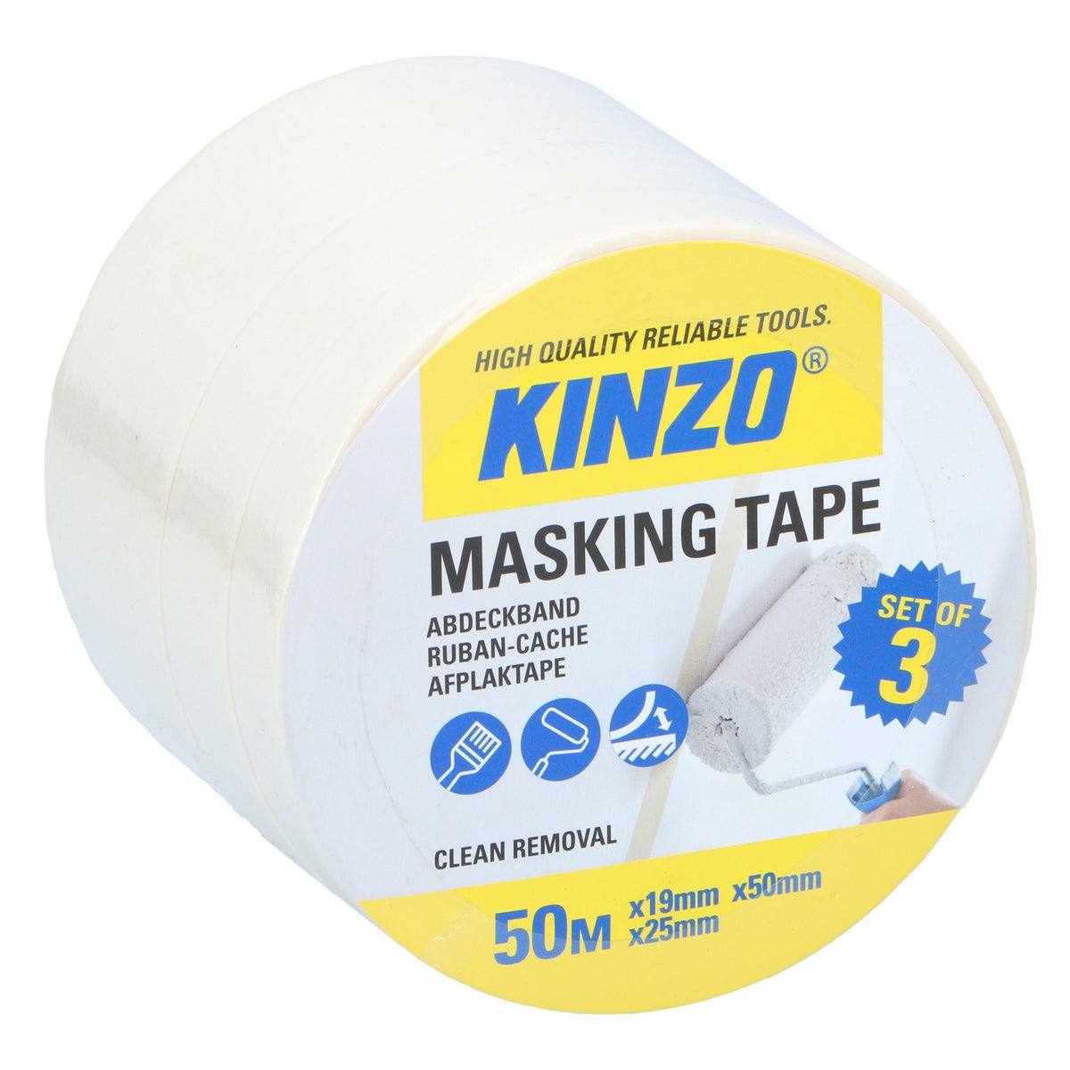 Afplaktape set 50m 3-delig Afplaktape set 50m 3-delig