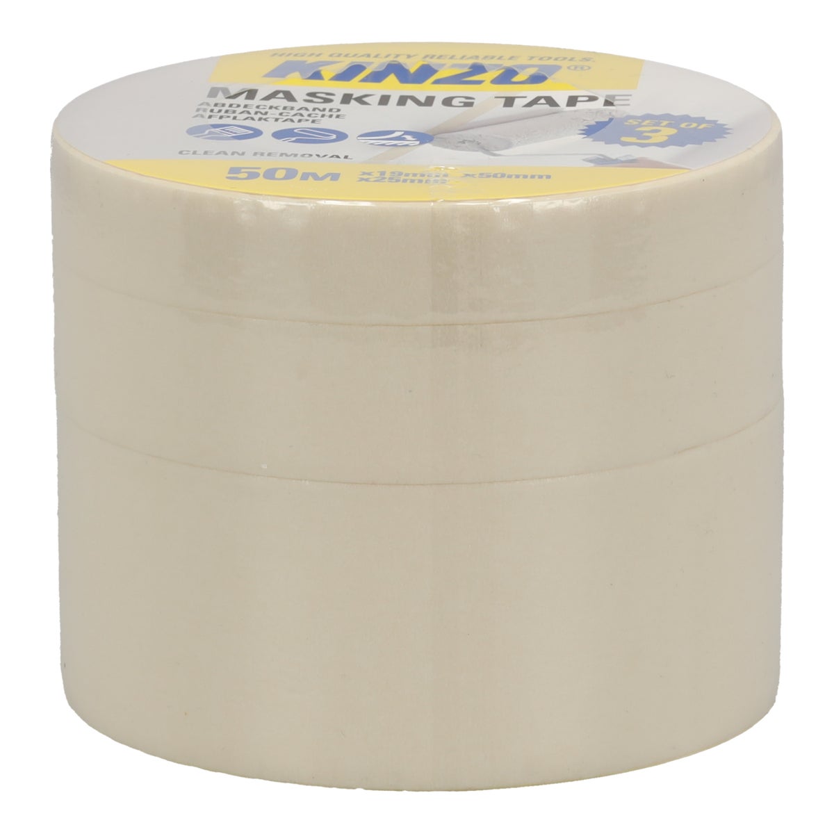 Afplaktape set 50m 3-delig Afplaktape set 50m 3-delig