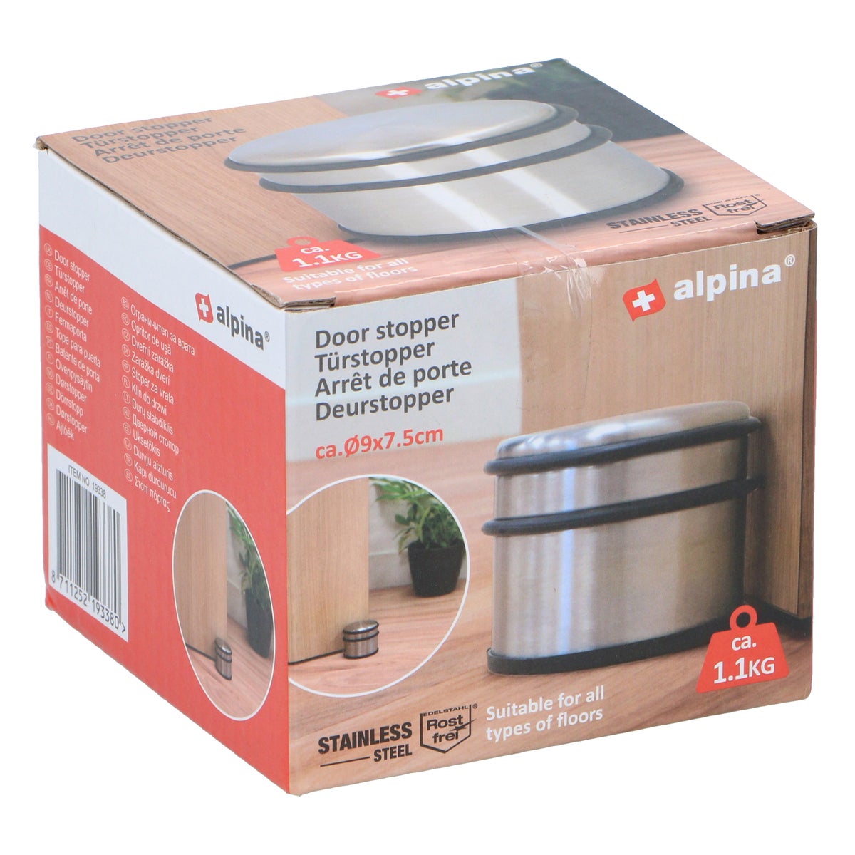 Deurstopper 1,1 kg 9x7,5 cm assorti Alpina Deurstopper 1,1 kg 9x7,5 cm assorti Alpina
