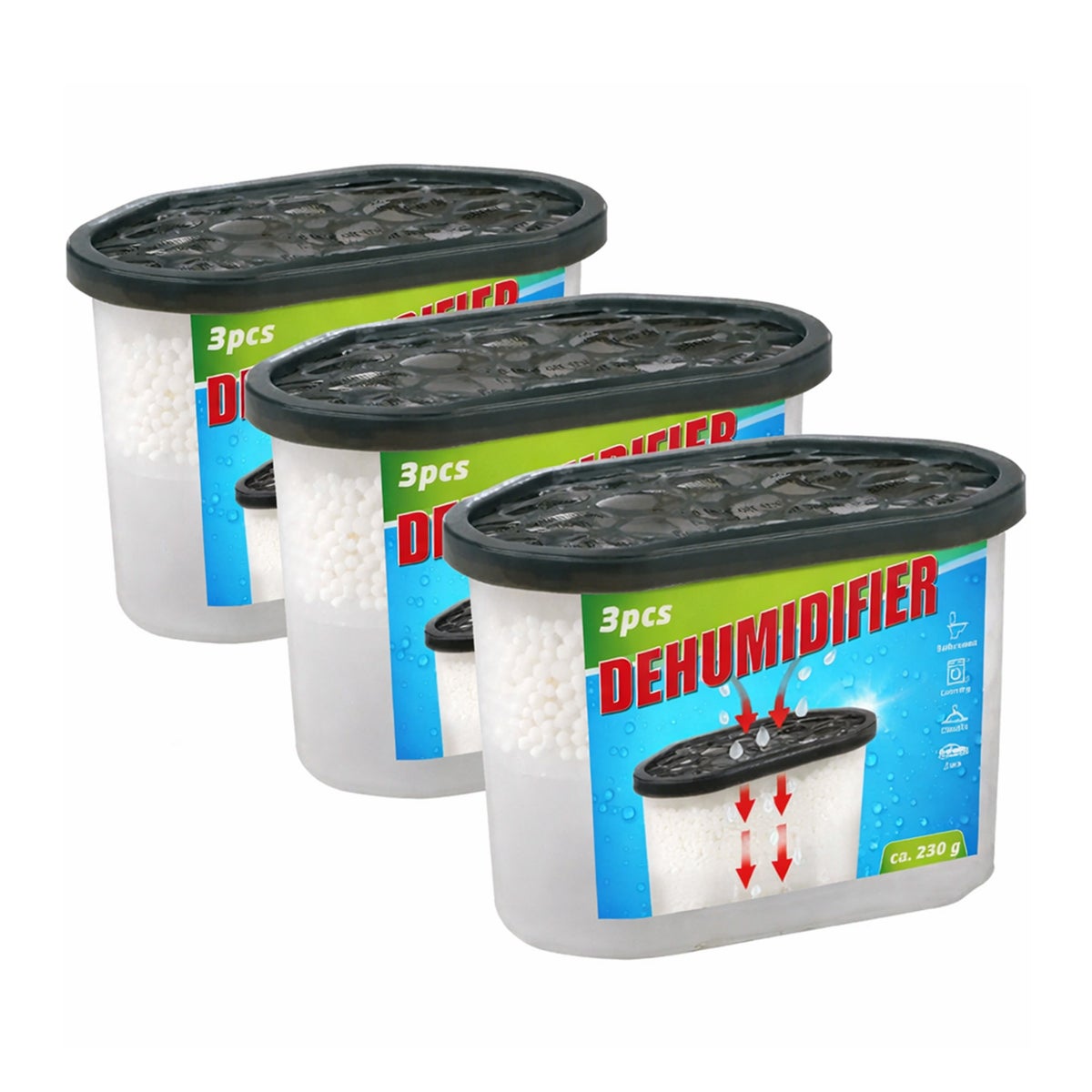 Luchtontvochtiger 230 g 3st. Luchtontvochtiger 230 g 3st.