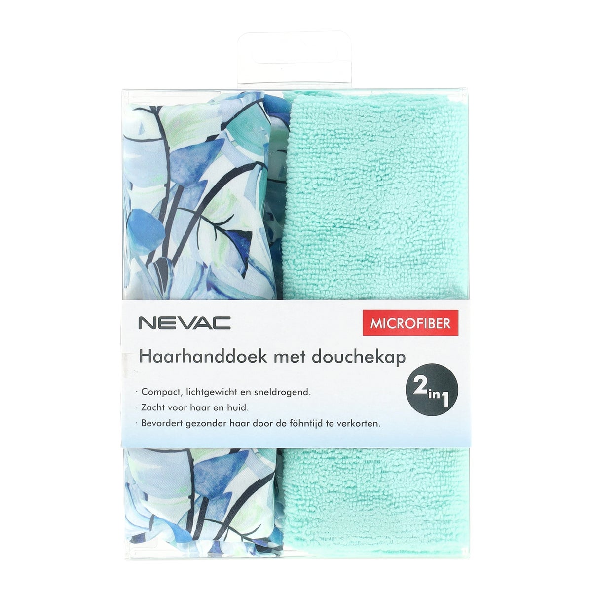 Haarhanddoek met douchekap Nevac Haarhanddoek met douchekap Nevac
