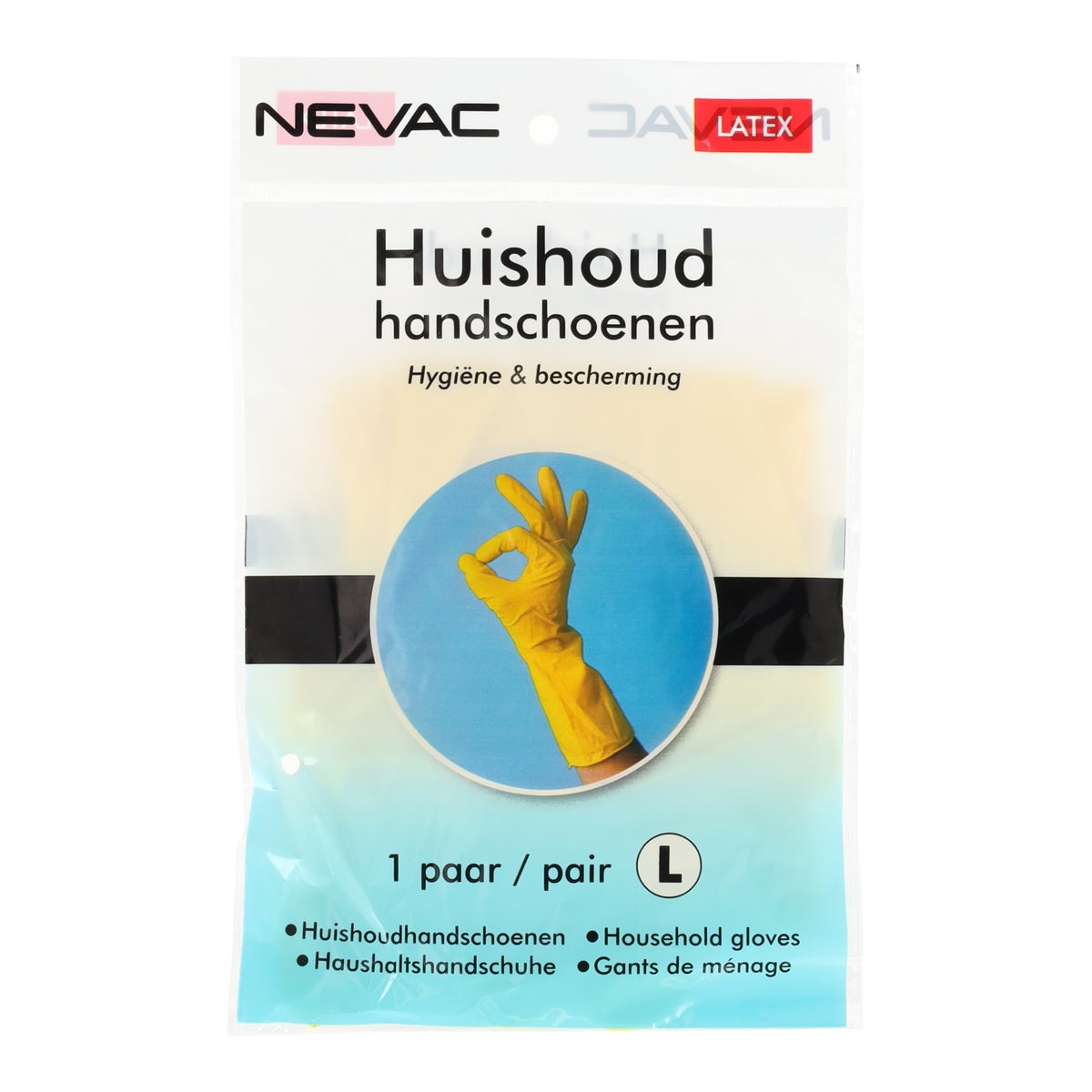 Huishoudhandschoen latex 9/L Huishoudhandschoen latex 9/L