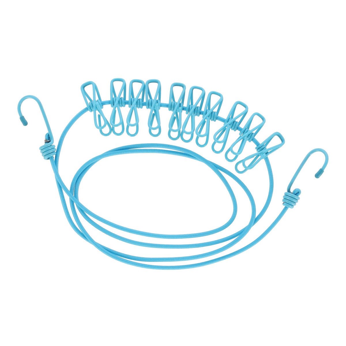 Flexibele waslijn met knijpers 190-240 cm Flexibele waslijn met knijpers 190-240 cm